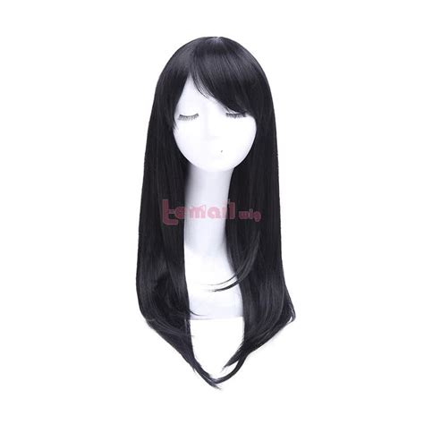 anime wig black|long black cosplay wig.